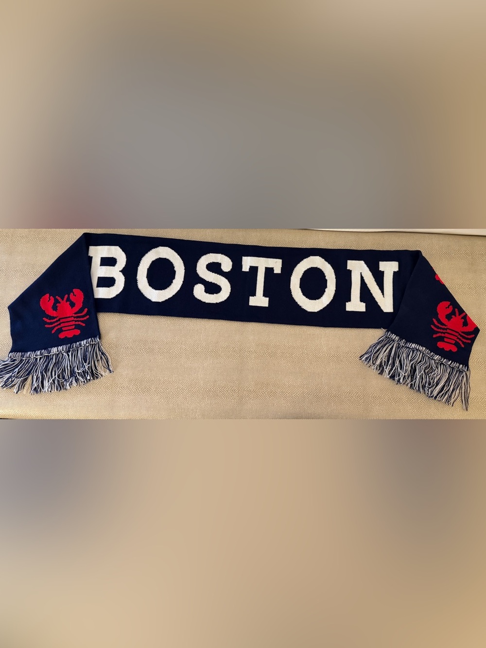 Navy and White Boston Red Lobster Scarf